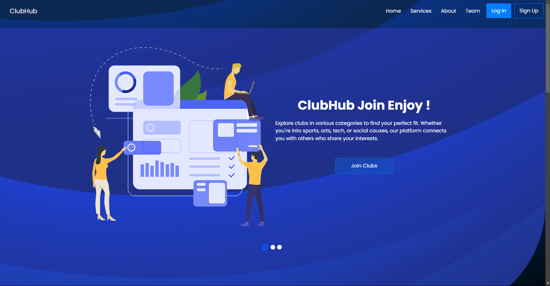 ClubHub management dashboard